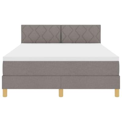 vidaXL Boxspring Bed met Matras & LED Taupe 140x190 cm Stof
