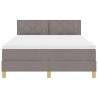 vidaXL Boxspring Bed met Matras & LED Taupe 140x190 cm Stof - thumbnail