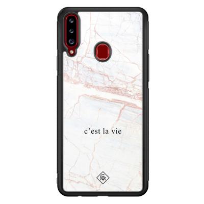Samsung Galaxy A20s glazen hardcase - C'est la vie