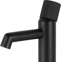 Tweedekans Ben Engraved Cross wastafelkraan Mat zwart 04657 - thumbnail