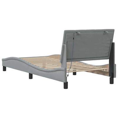 Bedframe zonder matras "Hanko" 80x200 cm stof lichtgrijs