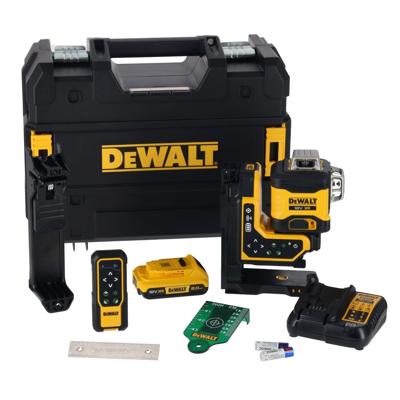 DeWalt DCLE34035D1-QW Kruislijnlaser | 3x360° | Groene Straal | + afstandsbediening | 18 Volt | 2.0Ah Li-Ion + lader - DCLE34035D1-QW