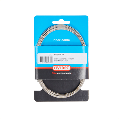 Schakel binnenkabel Elvedes 5000mm RVS ø1,1mm Shimano / SRAM N-nippel (op kaart) - Zilver Schakel binnenkabel Elvedes 5000mm RVS ø1,1mm Shimano / SRAM N-nippel (op kaart) - Zilver