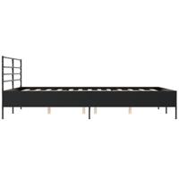 Bedframe bewerkt hout metaal zwart 150x200 cm - thumbnail