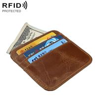 KB108 Antimagnetic RFID Fashion Crazy Horse Texture Bus Credit Card Package burglar brush - thumbnail