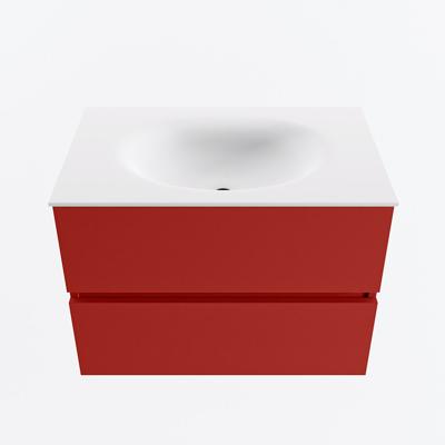 MONDIAZ VICA 70cm badmeubel onderkast Fire 2 lades. Wastafel MOON midden zonder kraangat, kleur Talc.