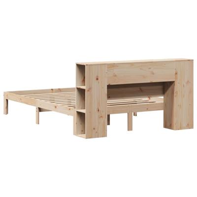 Bed met boekenkast zonder matras massief grenenhout 140x200 cm - thumbnail