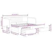 Slaapbank met onderschuifbed en lades 90x190 cm fluweel zwart - thumbnail