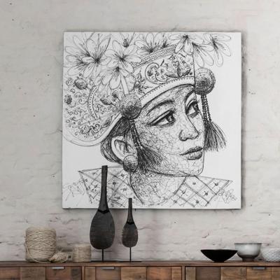 MUST Living Wandpaneel 'Balinese Girl Kadek' 100 x 100cm