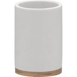 Tandenborstelbeker Grace 10,2 x 7,2 cm Polyresin Wit