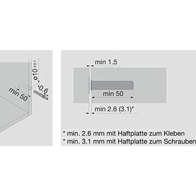 Blum set regelbare TIP-ON - kort - Carbon zwart - 956.1004 - thumbnail