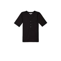 Garcia ribgebreid T-shirt zwart - thumbnail