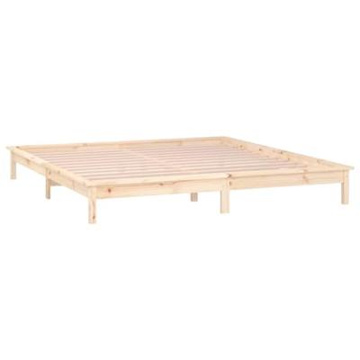 Bedframe LED massief hout 140x190 cm