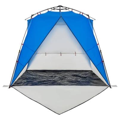 VidaXL Strandtent 4-persoons waterdicht snelontgrendeling azuurblauw