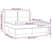 Boxspring met matras stof donkergrijs 160x200 cm - thumbnail