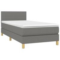 Boxspring met matras stof donkergrijs 100x200 cm - thumbnail