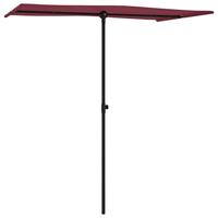 VidaXL Parasol met aluminium paal 180x110 cm bordeauxrood - thumbnail