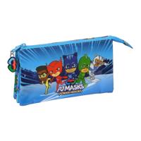 Pennenetui met 3 vakken PJ Masks Blauw 22 x 12 x 3 cm - thumbnail