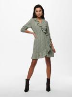 Only Jurk Carly l/s wrap short dress - thumbnail