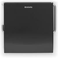 Brabantia toiletrolhouder m/klep zwart - thumbnail