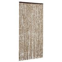 VidaXL Vliegengordijn 100x220 cm chenille beige en bruin - thumbnail