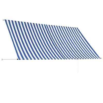 Luifel uittrekbaar 300x150 cm blauw en wit