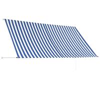 Luifel uittrekbaar 300x150 cm blauw en wit - thumbnail
