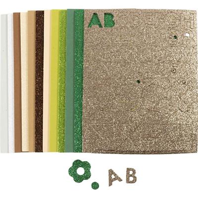 Creativ Company Foam vellen, afm 14x25 cm, dikte 2 mm, natuurlijke kleuren, 12 vel/ 1 doos