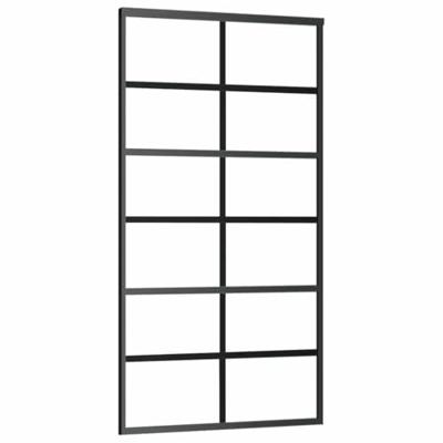Schuifdeur met beslagset 102x205 cm ESG glas zwart