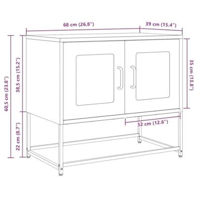 Tv-meubel 68x39x60,5 cm koudgewalst staal mosterdgeel Tv-meubel 68x39x60,5 cm koudgewalst staal mosterdgeel