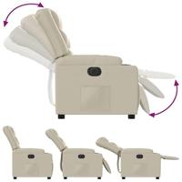 Fauteuil elektrisch verstelbaar kunstleer crèmekleurig - thumbnail