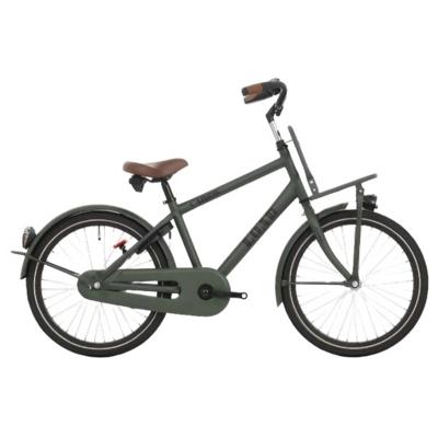 Bikefun Kinderfiets load 24 inch met nexus 3 versnelling/remnaaf - kaki mat groen
