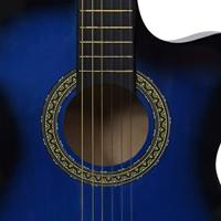 VidaXL Gitaar cutaway met equalizer 6 snaren western klassiek blauw - thumbnail