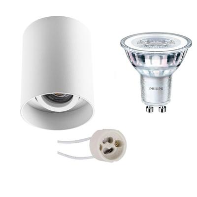 Philips Opbouwspot Set Rond Mat Wit - Kantelbaar & Dimbaar GU10 3W 2700K