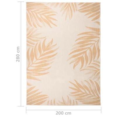 VidaXL Buitenkleed met bladpatroon platgeweven 200x280 cm