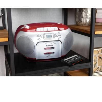 Draagbare FM-radio CD-cassettespeler Rood