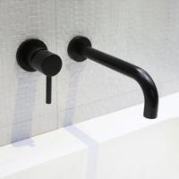 Wastafelmengkraan Luca Sanitair Bongio Inbouw 16 cm Uitloop Mat Zwart Luca Sanitair - thumbnail