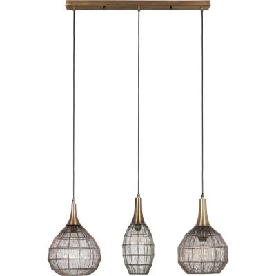 LED Hanglamp Oud Brons - 3-lichts Rechthoek - E27 Fitting Metaal