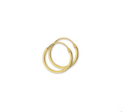 Oorringen Vierkante Buis geelgoud 1,0 x 14 mm