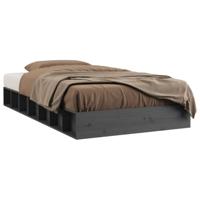 Bedframe massief hout grijs 75x190 cm - thumbnail