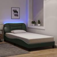 Bedframe met LED zonder matras "Hvar" 100x200 cm stof donkergrijs - thumbnail