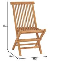 Tuinstoelen inklapbaar 4 st massief teakhout - thumbnail