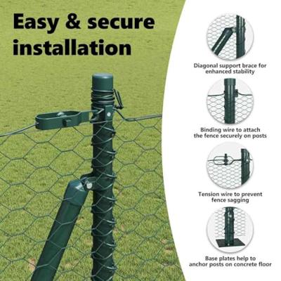 VidaXL Afrasteringspaal groen 10 x 1,5 m (36 mm gaas) staal en pvc