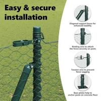 VidaXL Afrasteringspaal groen 10 x 1,5 m (36 mm gaas) staal en pvc - thumbnail