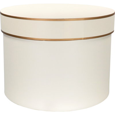 Geschenkdoos | Wave | karton | 20cm | Ø25cm | wit/goud | 8 stuks