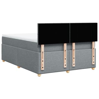 Boxspring met matras stof lichtgrijs 140x200 cm - thumbnail