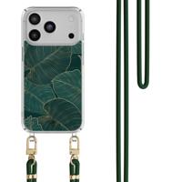 iPhone 17 Pro hoesje met groen koord - Monstera leaves - thumbnail