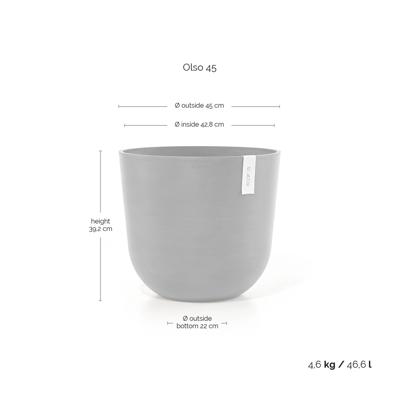 Ecopots Oslo kunststof bloempot Taupe - Ø 42,8 cm
