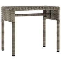 Ligbed met luifel en tafel poly rattan grijs - thumbnail