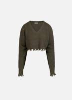 Off The Pitch Knitted Rib V-Neck Cropped Top Dames Groen - Maat M/L - Kleur: Groen | Soccerfanshop - thumbnail